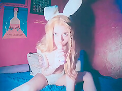 Cute Bunny With A Tail In The Ass Loves With Spooky Boogie