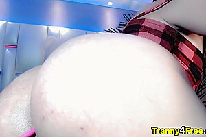 Cute Goth Transsexual Stuffs Her Smooth She Pussy With Cock
