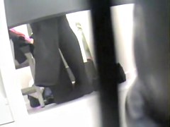 Cute changing room girl in the nice black bra