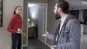 Cute dirty teen 18+ trades her pussy to save a slut privacy