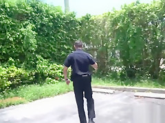 Cute thief is chased down to a lonely alley and banged by horny gay officers