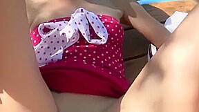 Czech Lucy Bell pissing near the lake