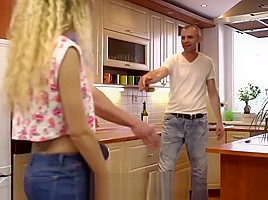 DADDY4K  Curly-haired babe and mature man try old and young