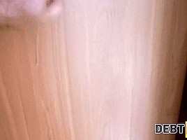 DEBT4k Bimbo waitress delays paying off the debt with help of sex