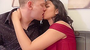 Dane Jones Petite Asian in sexy red evening dress fucked