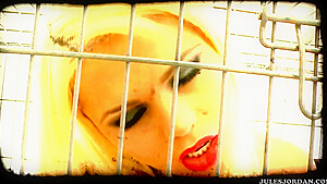 Darkside, Scene 3 - Caged Blonde Gets Fucked By Two Masked Men- 1st Dp With Alexis Ford