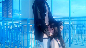 Deep Blowjob and quick anal sex on the crosswalk on the road 