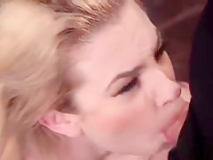 Deep throat blonde anal fuck training
