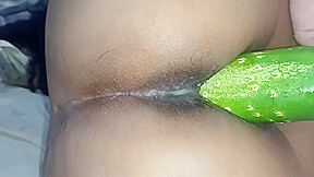 Delicious Cucumber Fucking My Big Black Pussy That Ejaculates Multiple Times