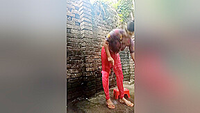 Desi Erotic Sexy Step sisters Shower Scene In Open Bathroom  Lust Girl Akhi Bath Scene And Pissing