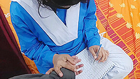 Desi Fucked By Her Own Stepfather While She Is Drawing Naughty Things Alone