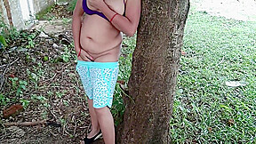 Desi Milf Bhabhi Public Outdoor Fingering Under Tree In Wood