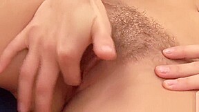 Desirable Blonde Pleasures Her Hairy Pink Slit