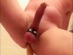 E4U jerks off and rides dildos