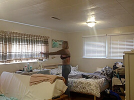 EPIC spy! Dumb slut young Step sister spied undressing after school