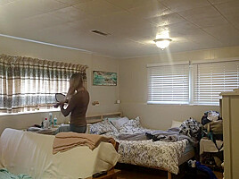 EPIC spy! Dumb slut young Step sister spied undressing after school