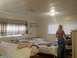 EPIC spy! Dumb slut young Step sister spied undressing after school
