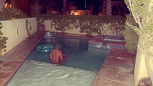Ebony Babe Gets Stepbros Bbc While Out By The Pool Pussy Play Outside And Some Sloppy Dick Sucking