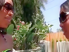 Ebony Lesbians fuking in the pool 