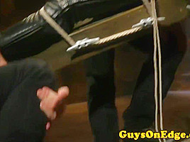 Edging Sub Sucked While Shoe Hangs From Balls