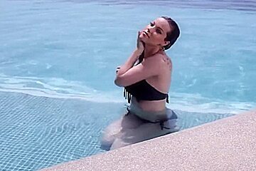 Elizabeth Marxs stripping outdoors