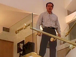 Employee Caught By Boss Having Office Sex As Punishment They Have To Suck His Balls