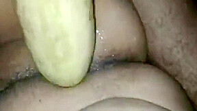 Enjoying Desi Village Cucumber Dildo In Her Desi Pussy