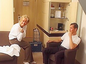 Euro Milf blows young dude - DBM Video