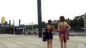 Euro beauty anal banged in public bar