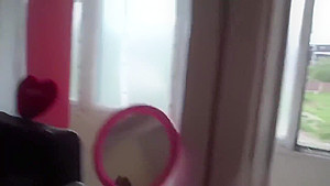 Euro girl gets slammed by the window