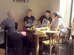Euro spinner group fucked in public