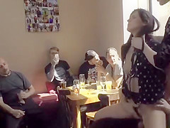Euro spinner group fucked in public