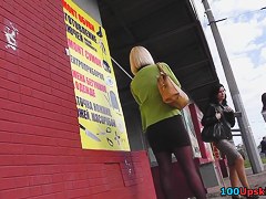 Exceedingly gripping golden-haired upskirt