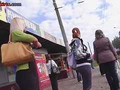 Exceedingly gripping golden-haired upskirt
