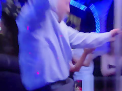 Excited american young couple goes to a swinger adventure