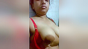 Exclusive- Cute Indian Girl Semmi Play With Her Big Boobs