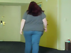 Fat Girl Walks And Strips From Clothes - SSBBW Weight Gain n Belly Show Off