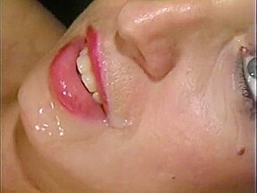 Fatty mature getting cum on her beautiful mouth
