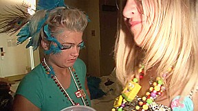 Festive Girls Naked Fun On The Bed - HotEuroGirls