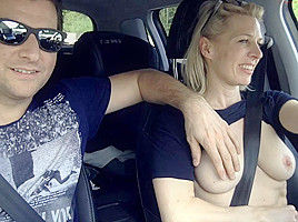 Fingering my Wife while driving