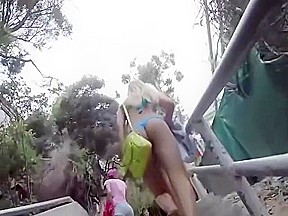 Following sexy girls on the beach