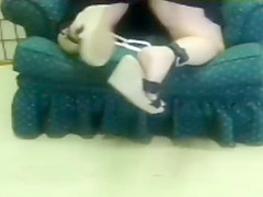 Foot Job to Blow Doll with Strapon