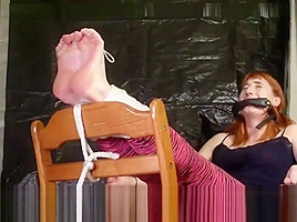 Foot torture bondage girl