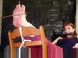 Foot torture bondage girl