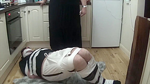 Footballer bound and gagged tight in duct tape 3