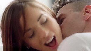 Foreplay loving cutie stroking hard cock