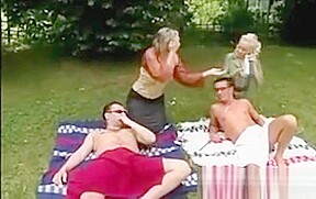 Four Horny People Having Sex Outdoors