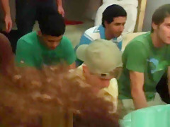 Frat teen 18+ sucking dick after waxing ass