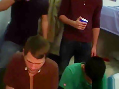 Frat teen 18+ sucking dick after waxing ass
