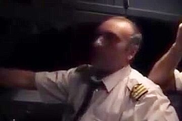 French air hostess stripping off for real for pilots 1